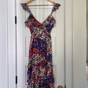 MAJORELLE Nolita Floral Ruffle Midi Dress